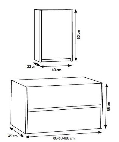 Esquema mueble baño BORA