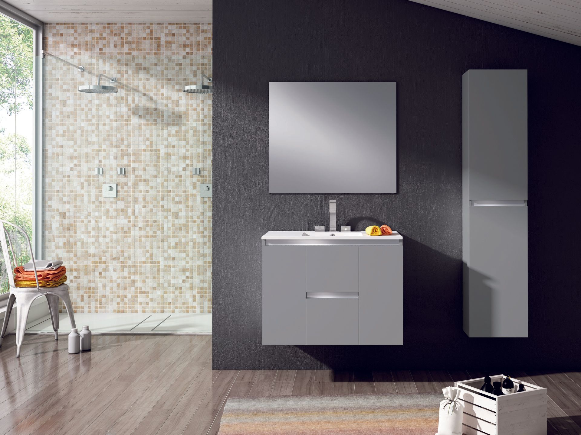 Mueble baño MODENA 80 Gris