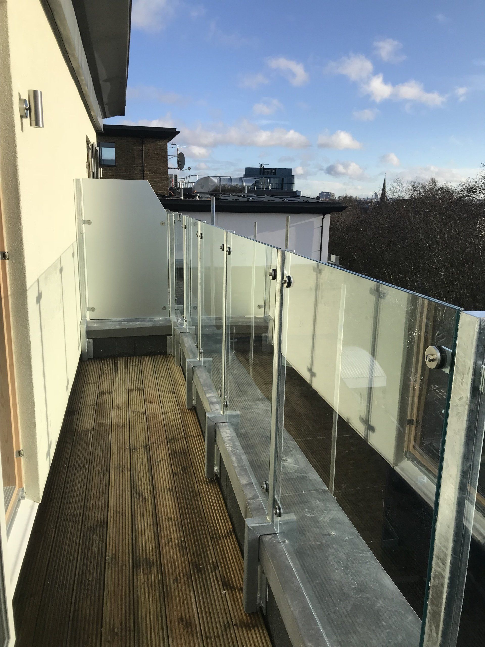 Roof terrace railings supplied and installed designed