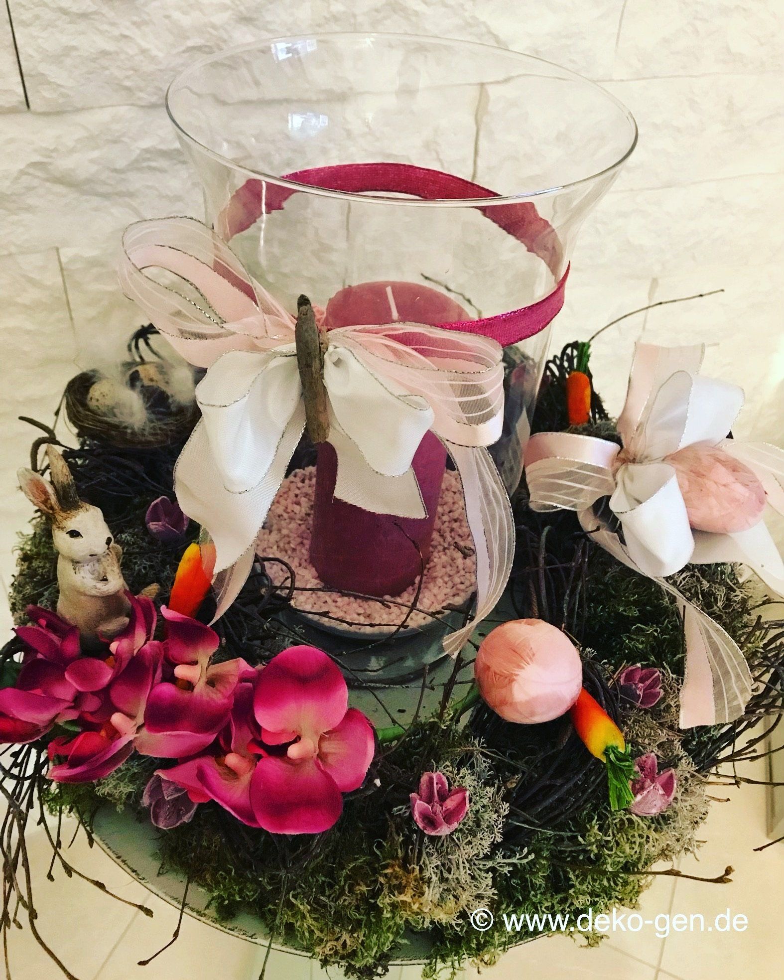 Ostern Mooskranz Windlicht Deko