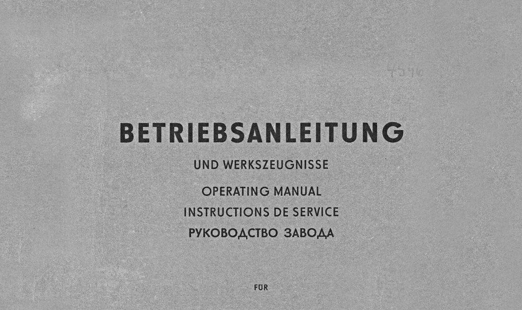 Betriebsanleitung, Bedienunsanleitung, Deckblatt