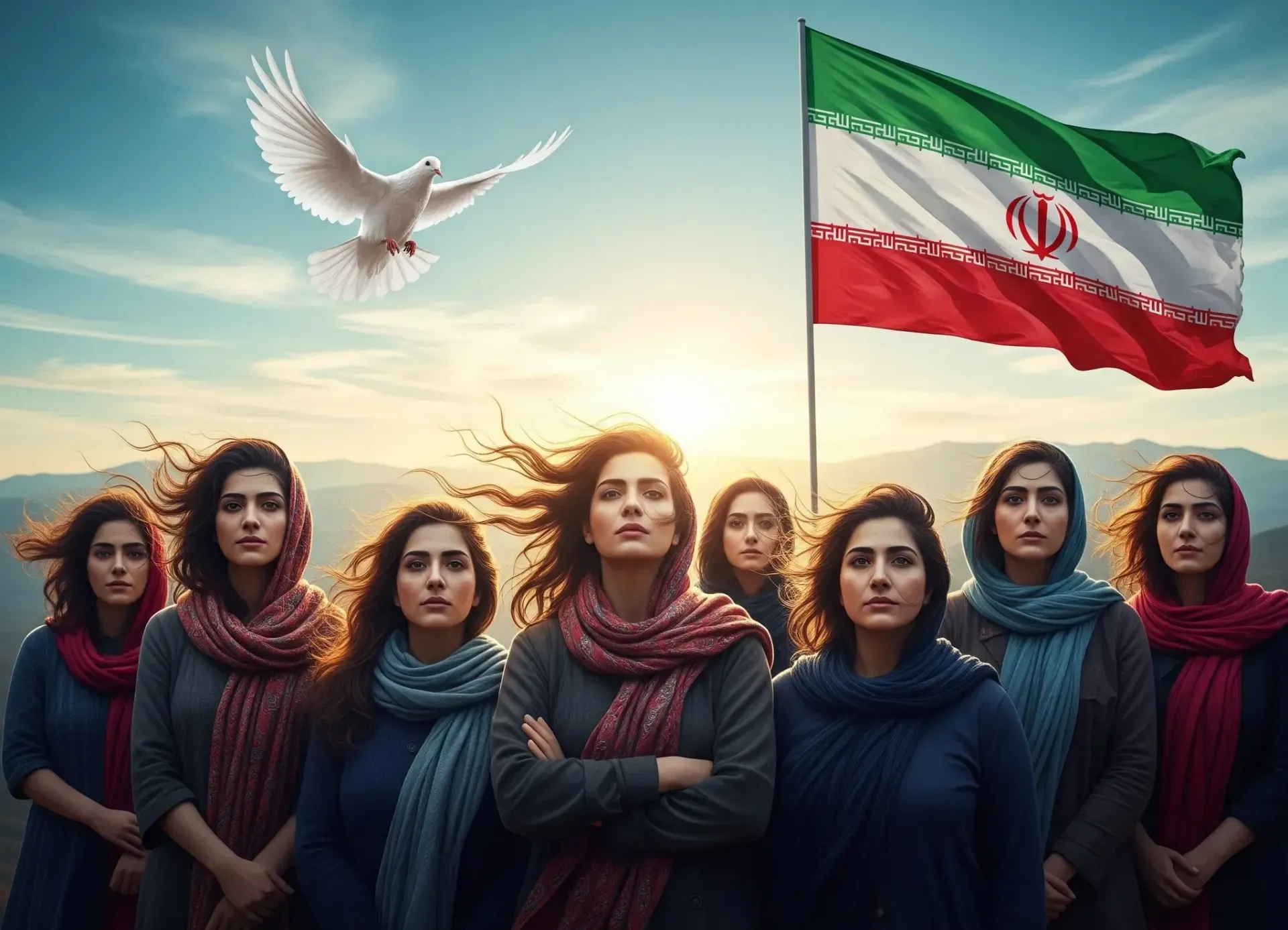 Iranische Frauen ohne Kopftuch Stimmung Frieden