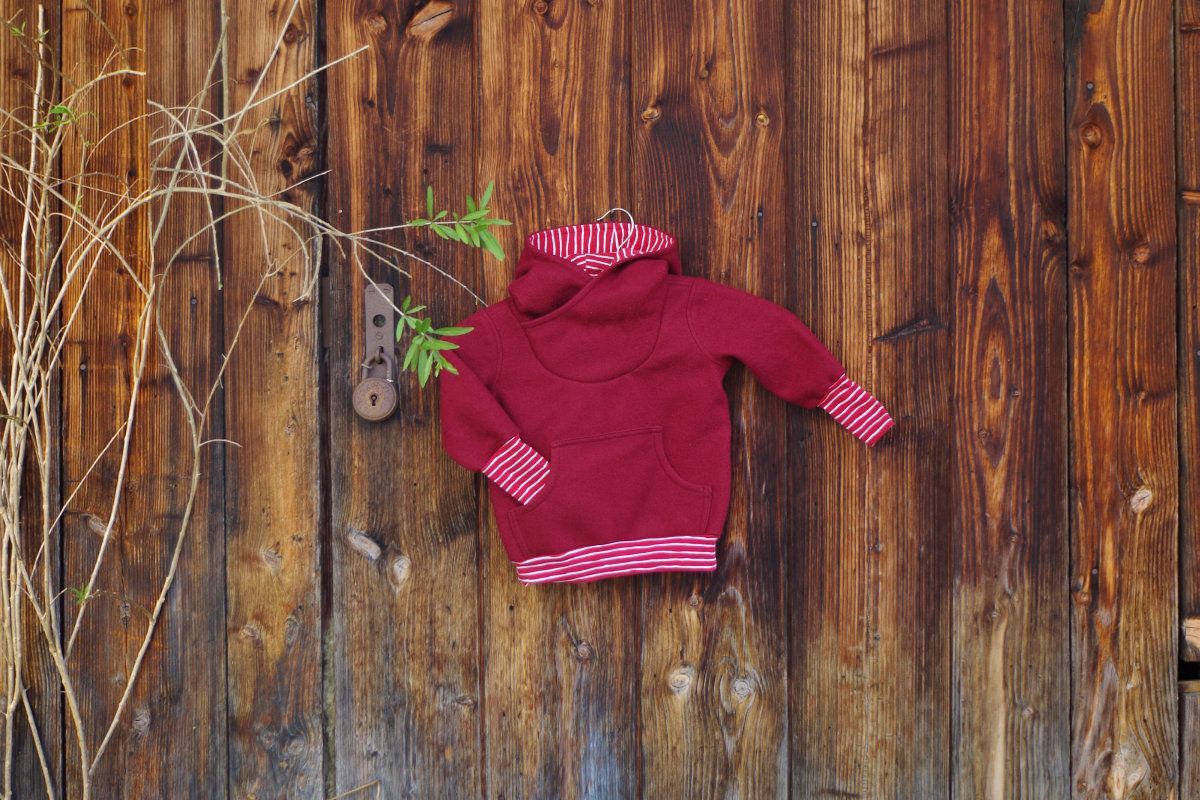 Pullover aus Wolle für Kinder Farbe Bordeaux