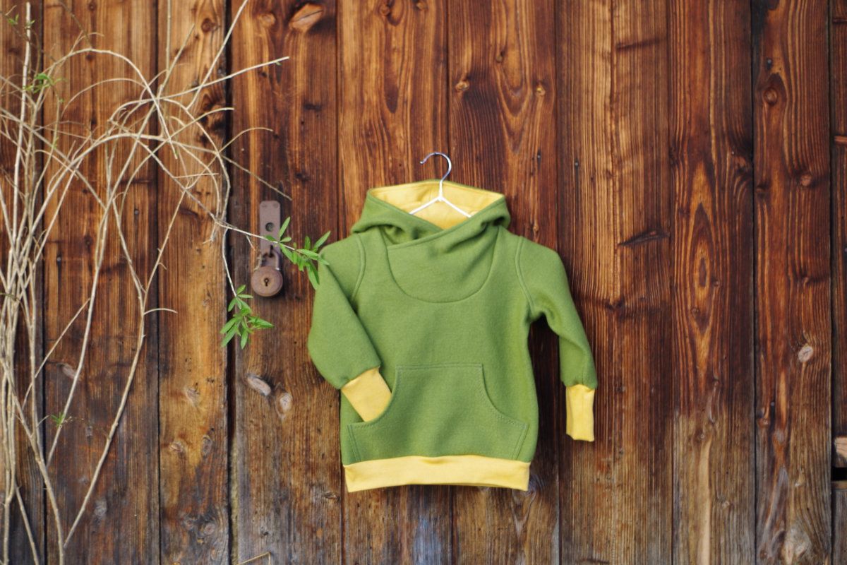 Pullover aus Wolle für Kinder Farbe grün