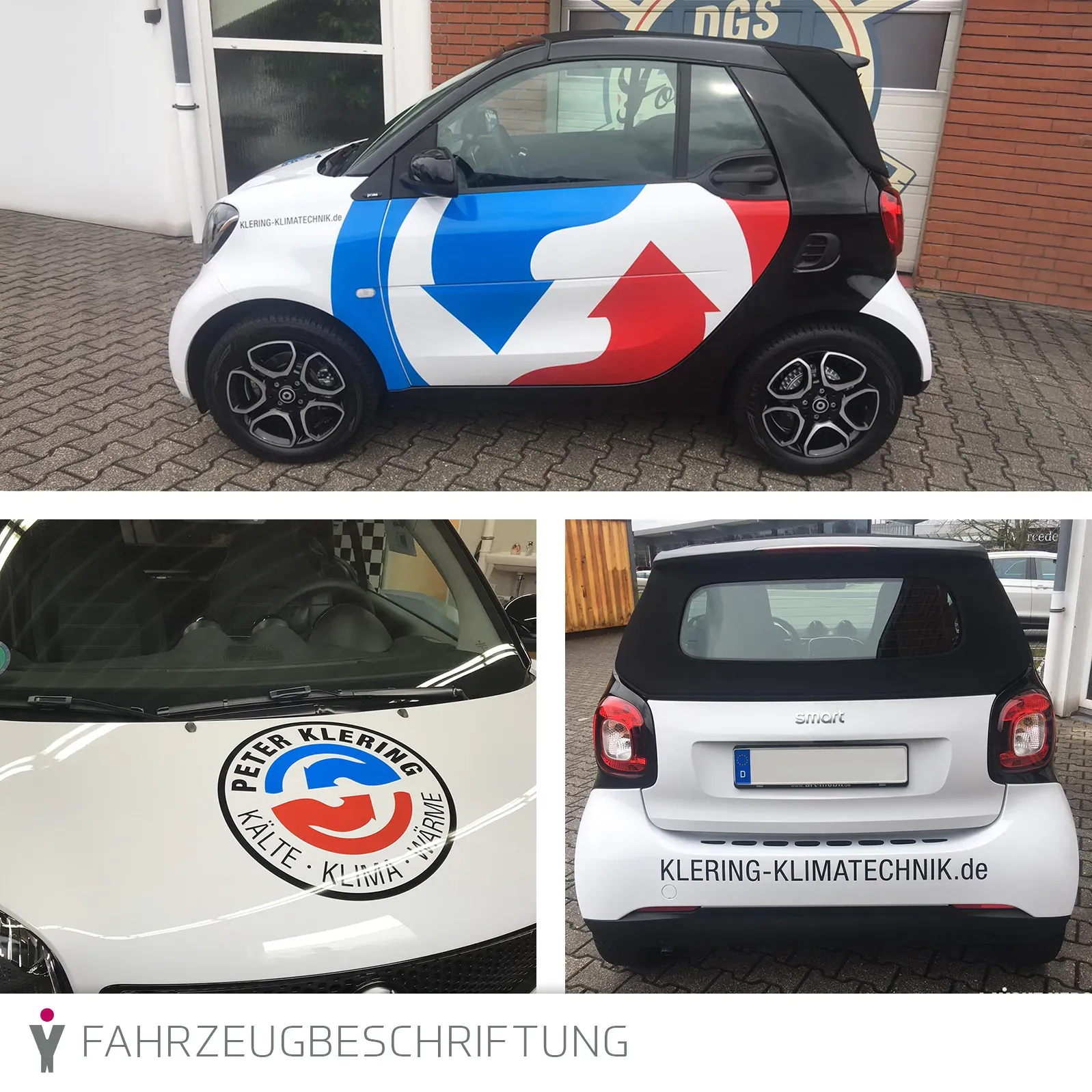 KFZ-Gestaltung eines Smarts für Klering Klimatechnik