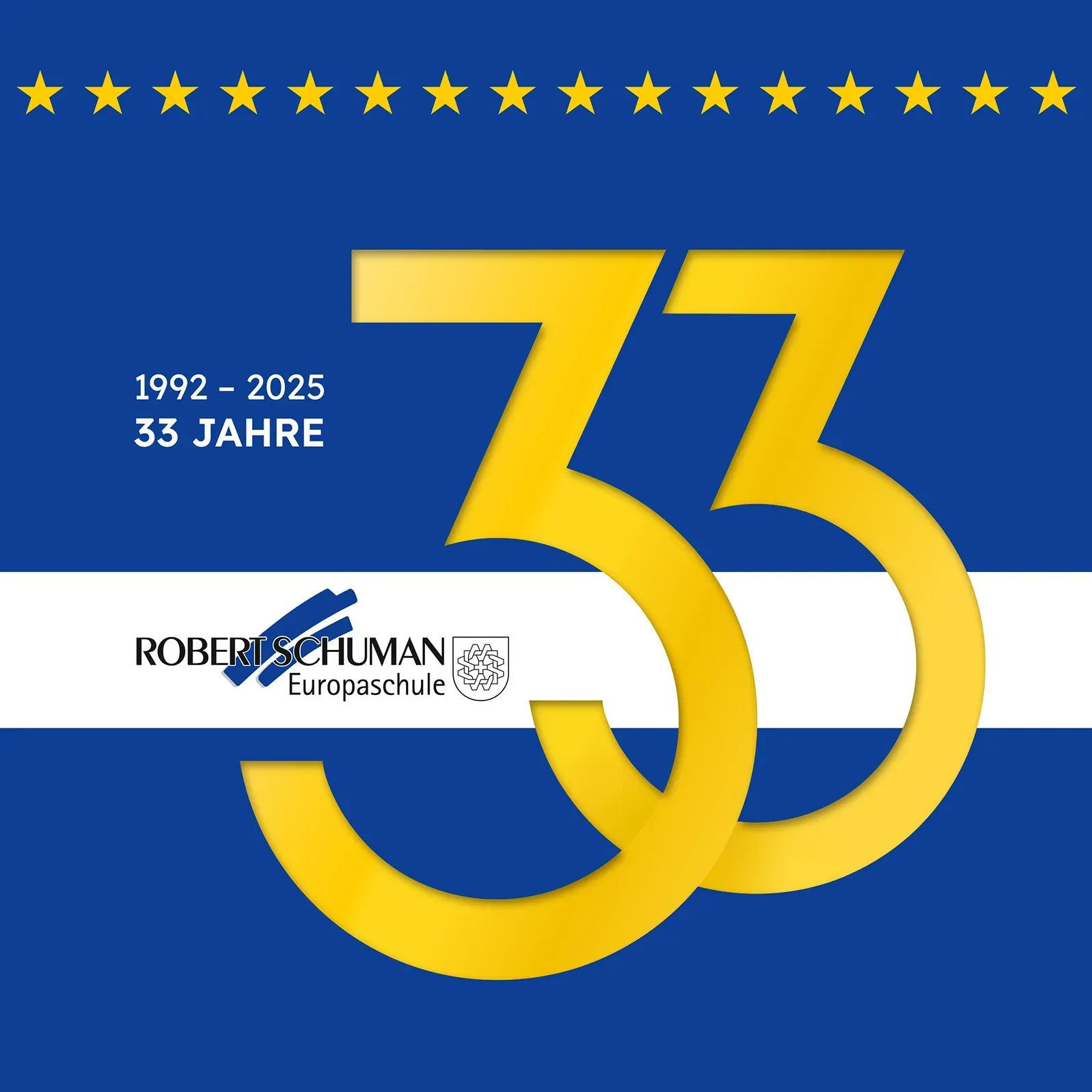Cover / Titel Festbuch 33 Jahre Robert-Schuman-Europaschule Willich 