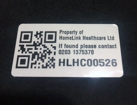 Asset Label with QR Code