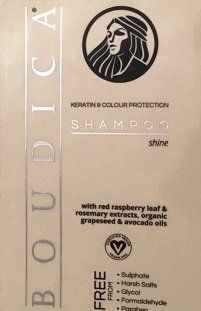 Clear shampoo bottle label