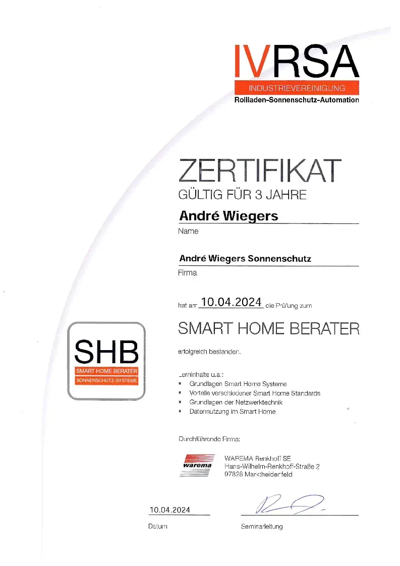 Smart Home Berater Zertifikat