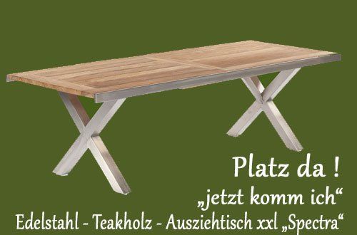 Ausziehbarer Gartentisch Spectra Edelstahl Teak Der Marke Sonnenpartner