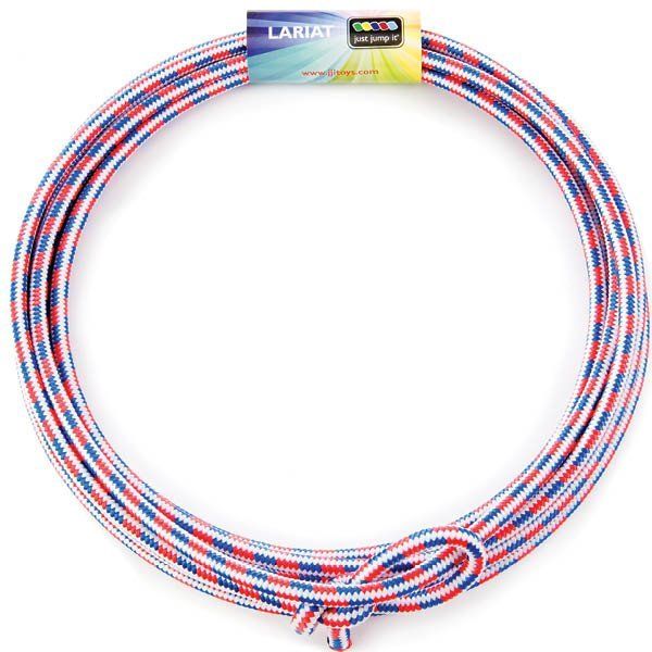 Just Jump It Lil Lariat- Junior Lasso- pre-tied-20' -  Red White and Blue