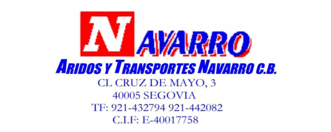 Logo Aridos y Transportes Navarro, patrocinador oficial Club Deportivo Monteresma La Atalaya