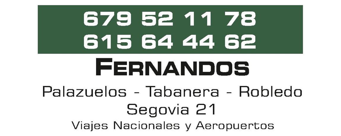 Logo Fernandos Taxi Palazuelos, patrocinador oficial Club Deportivo Monteresma La Atalaya