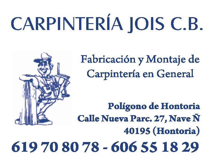 Logo Carpintería Jois, patrocinador oficial Club Deportivo Monteresma La Atalaya