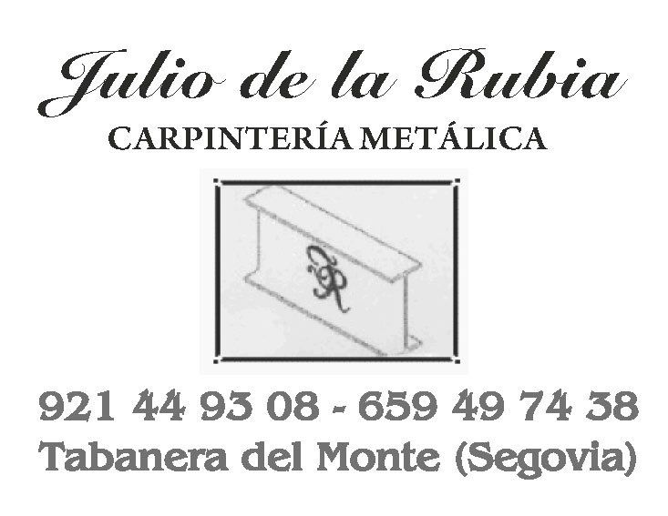 Logo Julio de la Rubia Carpintería Metálica, patrocinador oficial Club Deportivo Monteresma La Atalaya