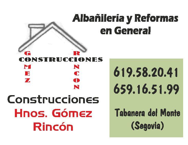 Logo Construcciones Hermanos Gómez Rincón, patrocinador oficial Club Deportivo Monteresma La Atalaya