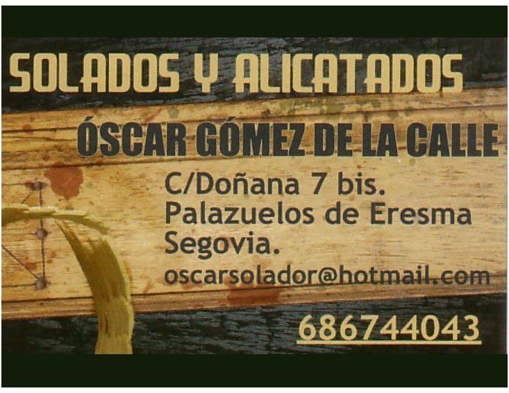 Logo Solados y Alicatados Óscar Gómez de la Calle, patrocinador oficial Club Deportivo Monteresma La Atalaya