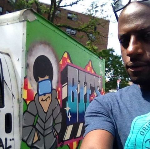 Ike with graffiti truck