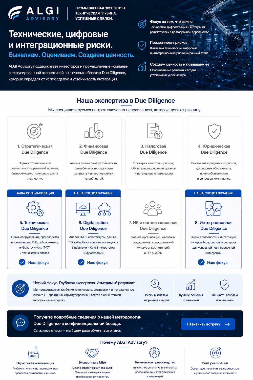 Технический, цифровой и интеграционный Due Diligence для промышленных инвестиций и сделок