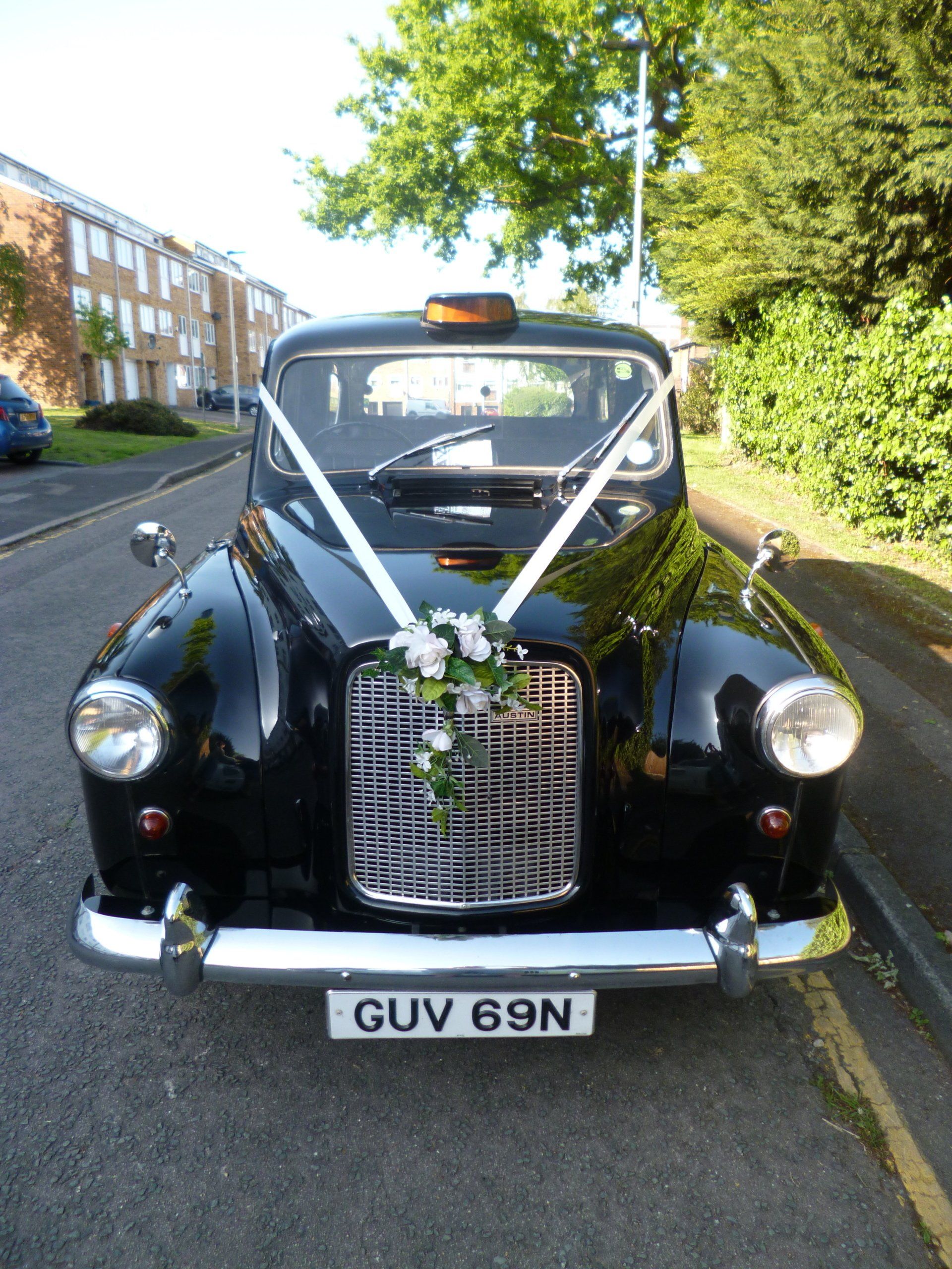 Black FX4 Fairway Wedding Taxi. Vintage FX4 London Taxi