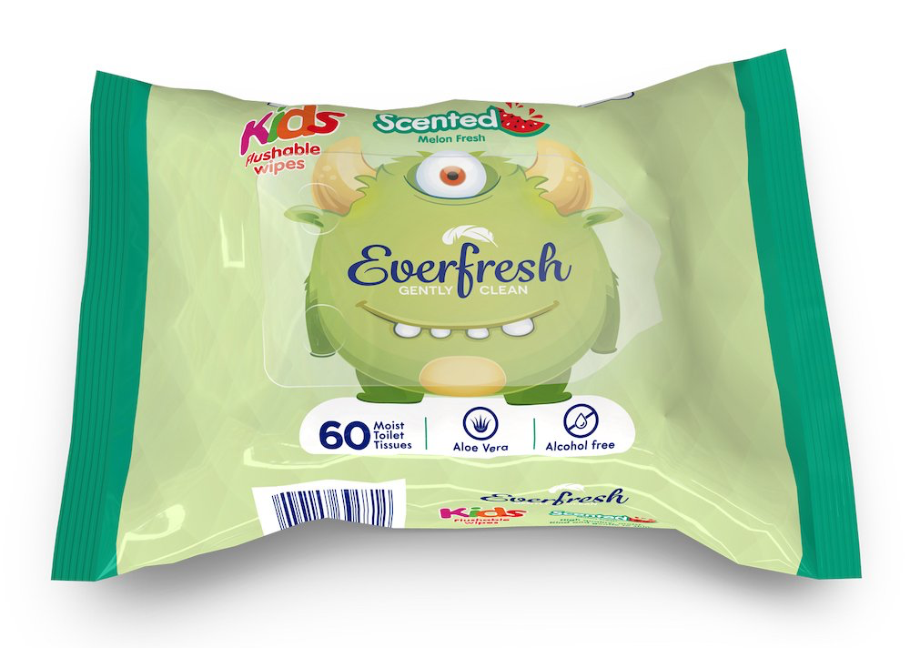 Everfresh Baby and Flushable Toddler and Adult Moist Toilet Wipes