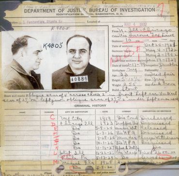 Arrest record Al Capone