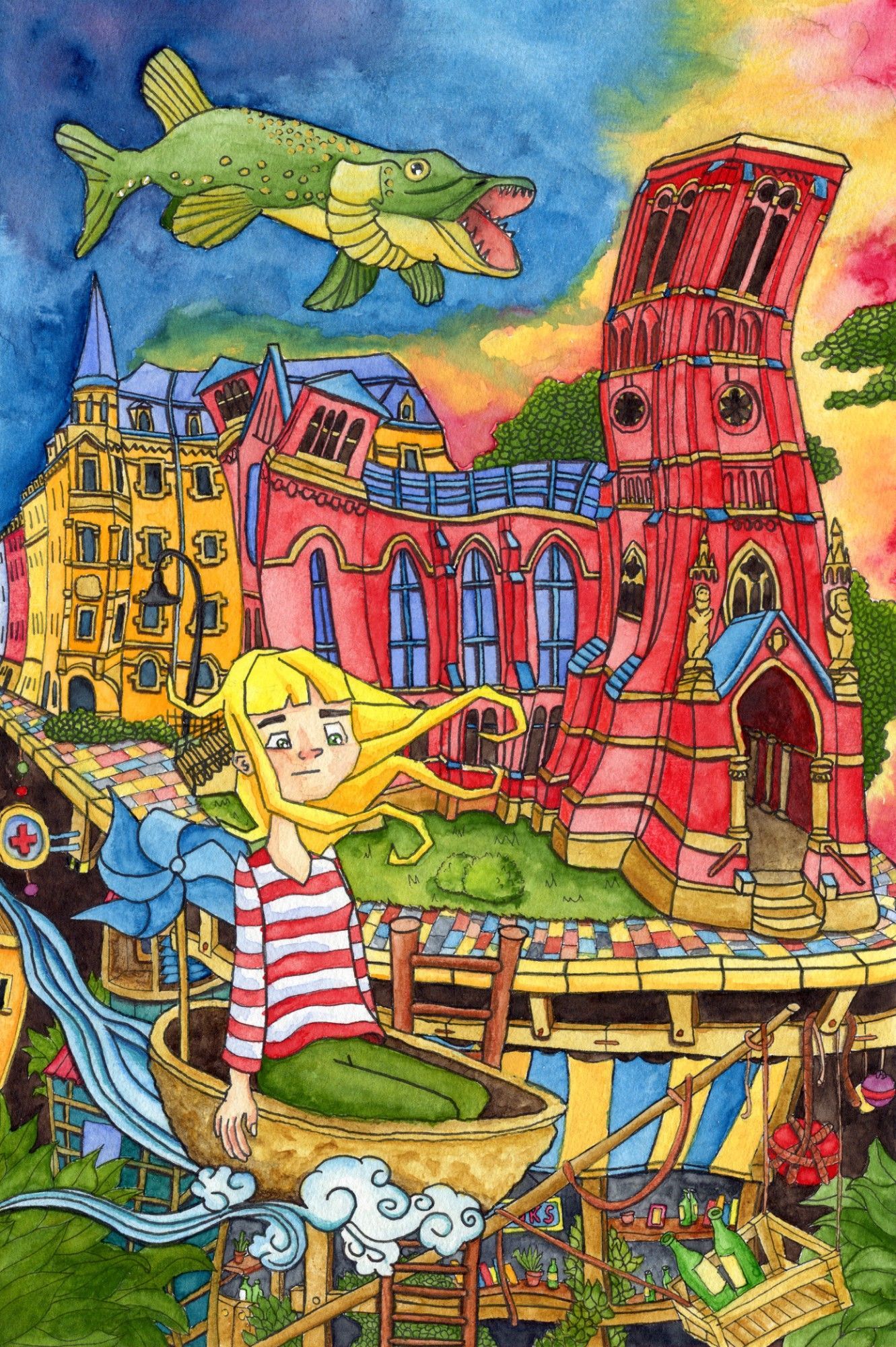 St Pauli Ruine | Aquarell | Hechtviertel Dresden | Thomas Schreiter