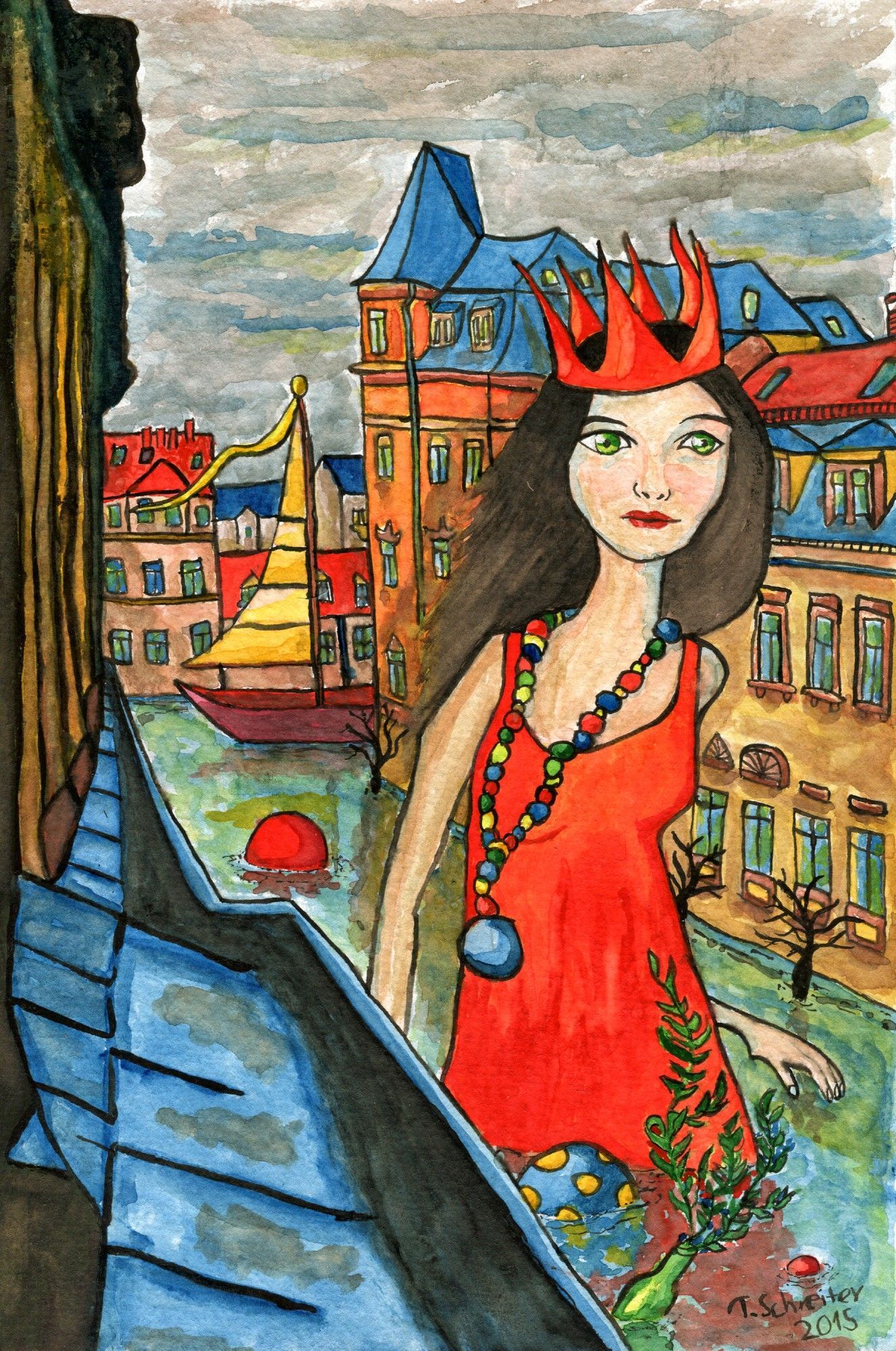 Großstadtträume | Aquarell | Sebnitzer Straße Dresden | Thomas Schreiter