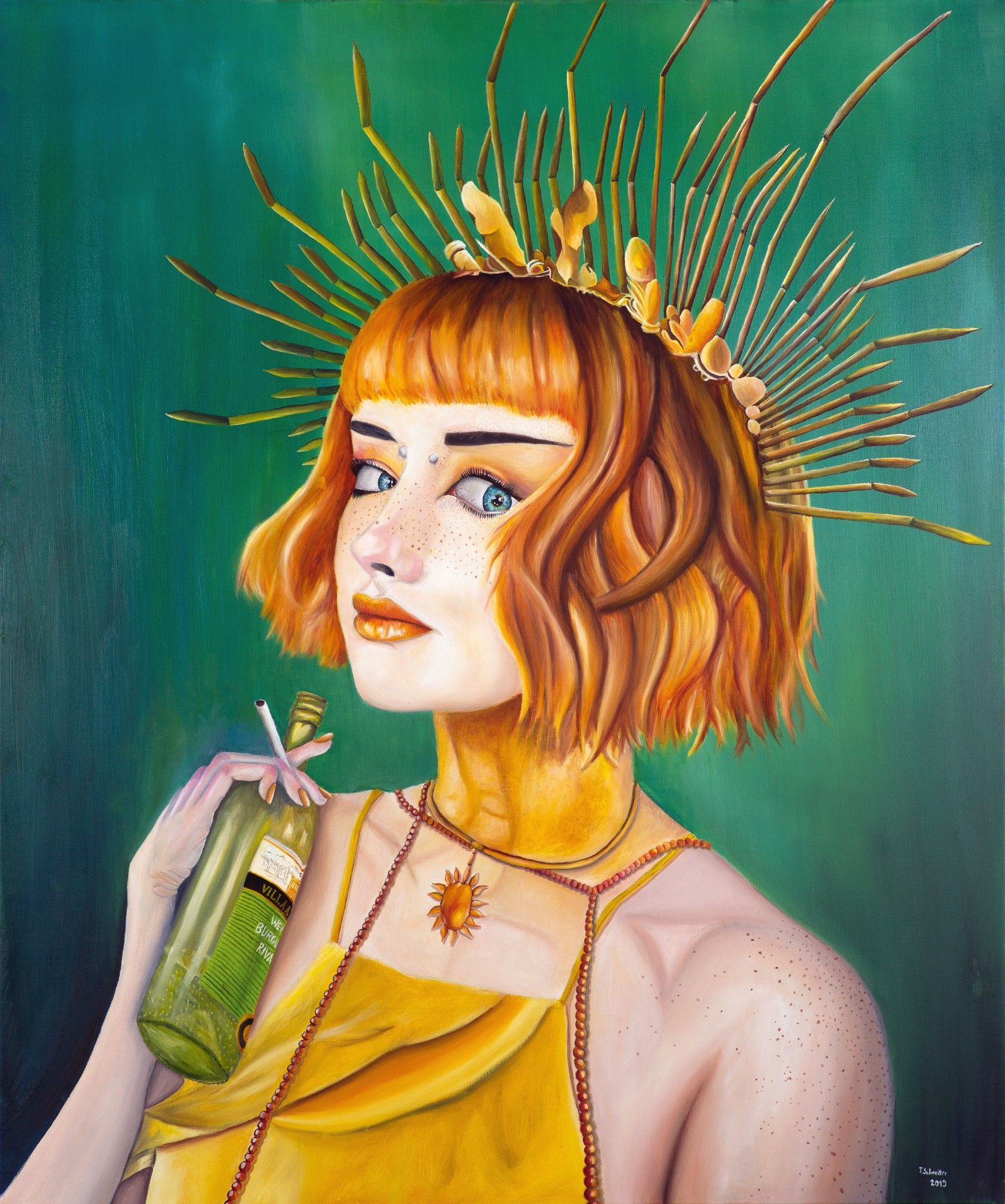 Frau mit Nettowein | Öl | Thomas Schreiter
