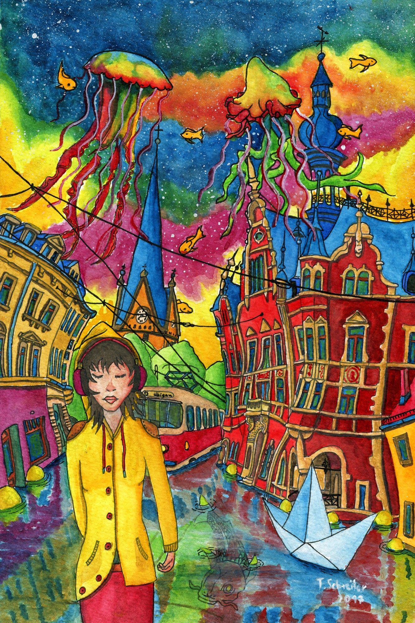 childhood I | Aquarell | Bürgerstraße Dresden | Thomas Schreiter