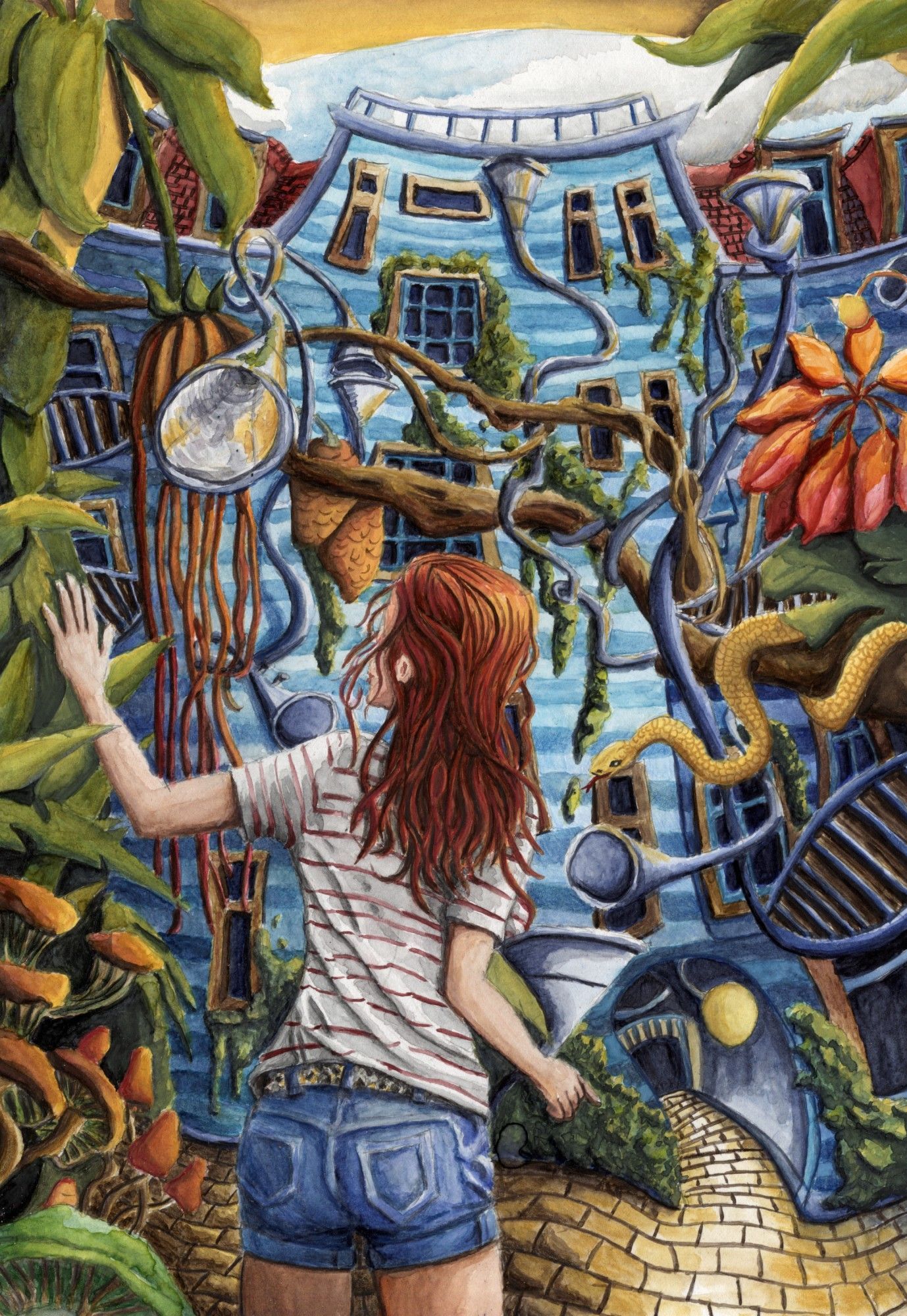 between roots | Aquarell | Kunsthofpassage Dresden | Thomas Schreiter