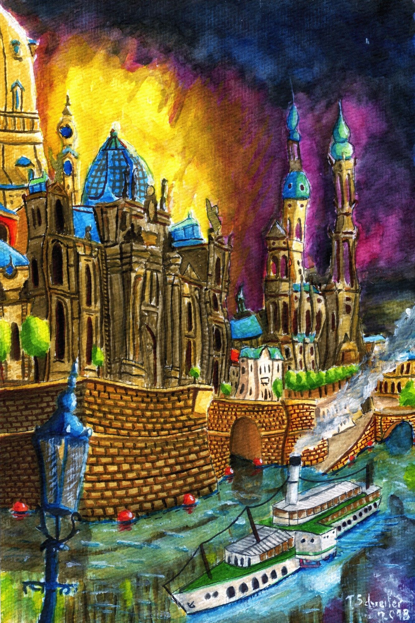 Dresden | Aquarell | Altstadt Brühlsche Terasse | Thomas Schreiter