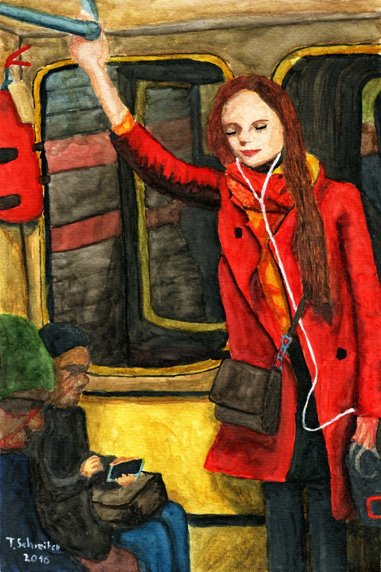 gefühlte musik | Aquarell | Berlin U-Bahn | Thomas Schreiter