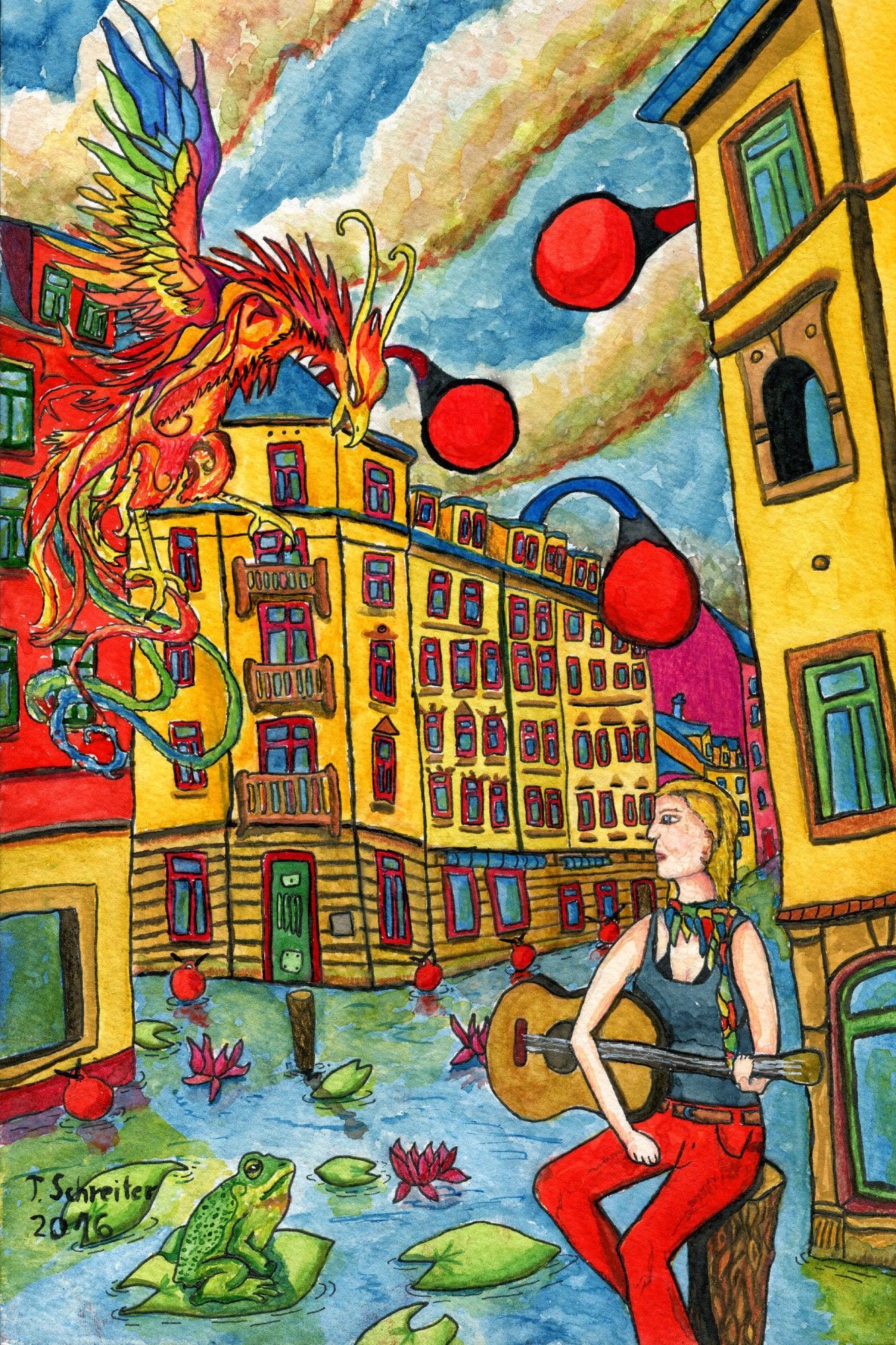 the tale of frogfeets | Aquarell | Louisenstraße Dresden | Thomas Schreiter