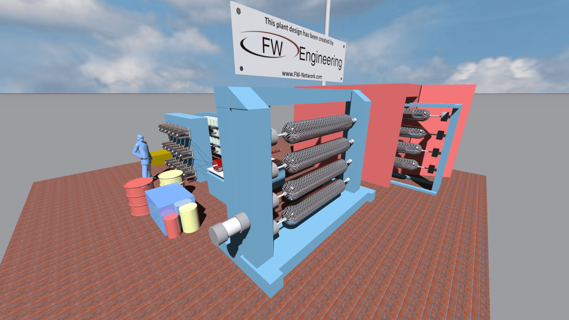 Filament Winding Maschine mit 4 Spindeln