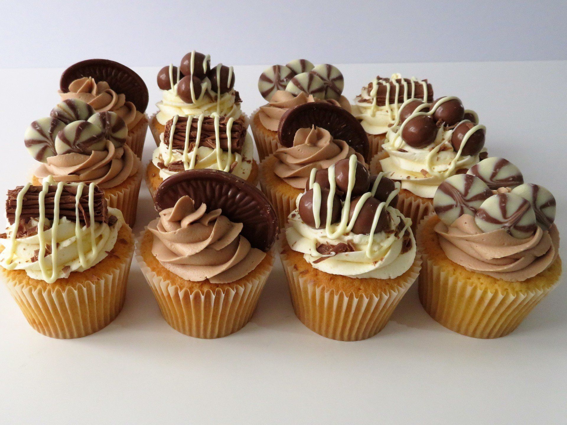 Box 12 mixed variety chocolate topped  cupcakes £30