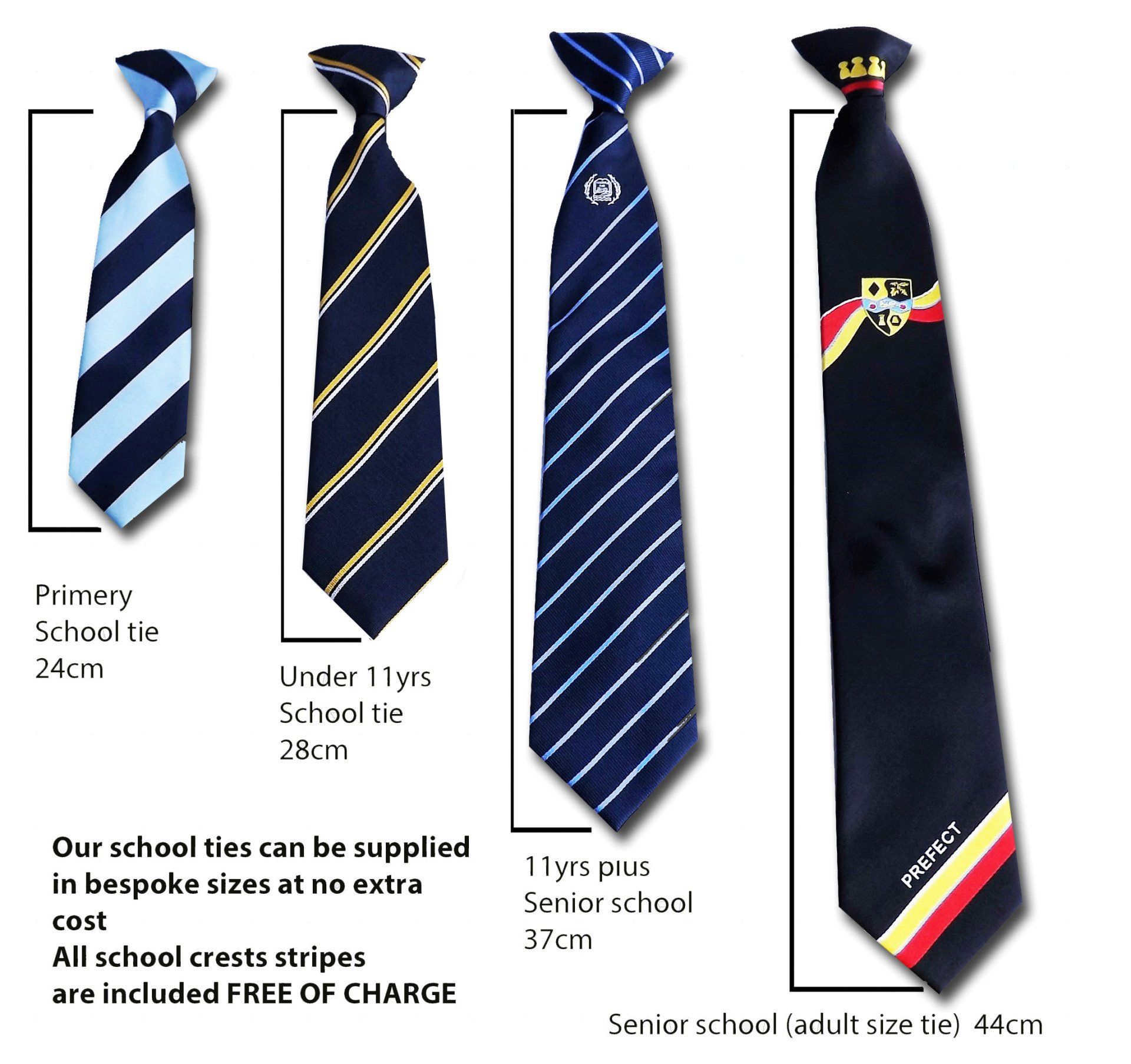 School Ties With Free Logos & Colour Changes,