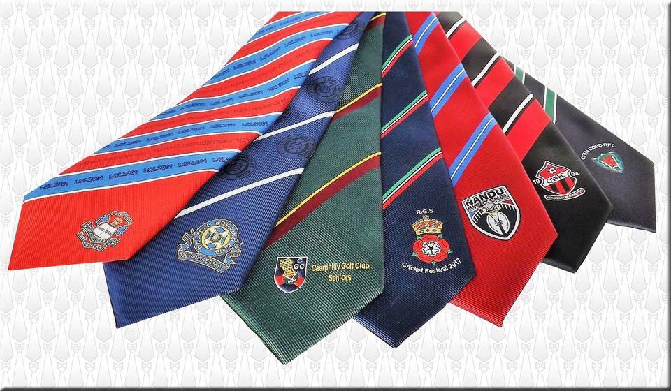 Sports club ties, football club ties, min qty 25pcs