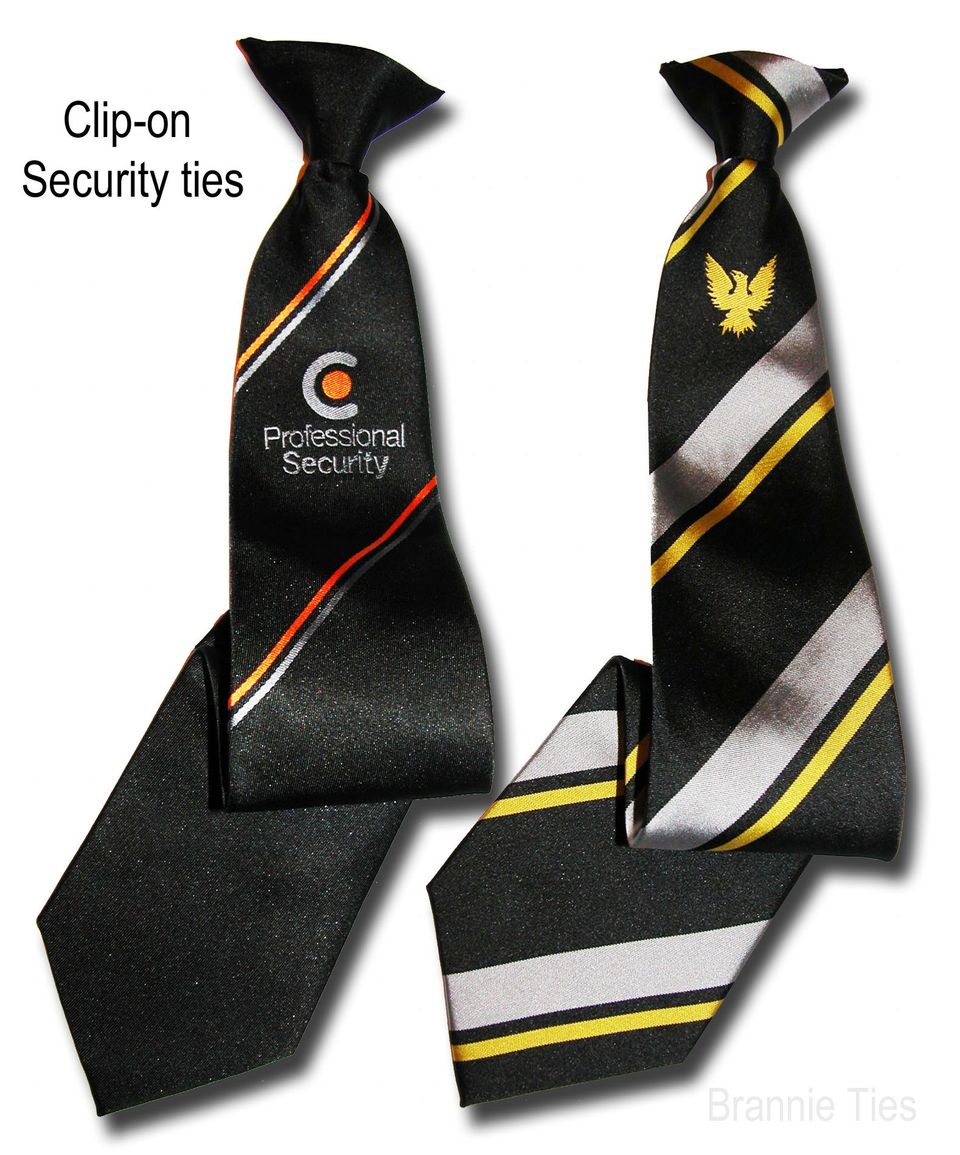 Bespoke Corporate ties and security clipon ties,