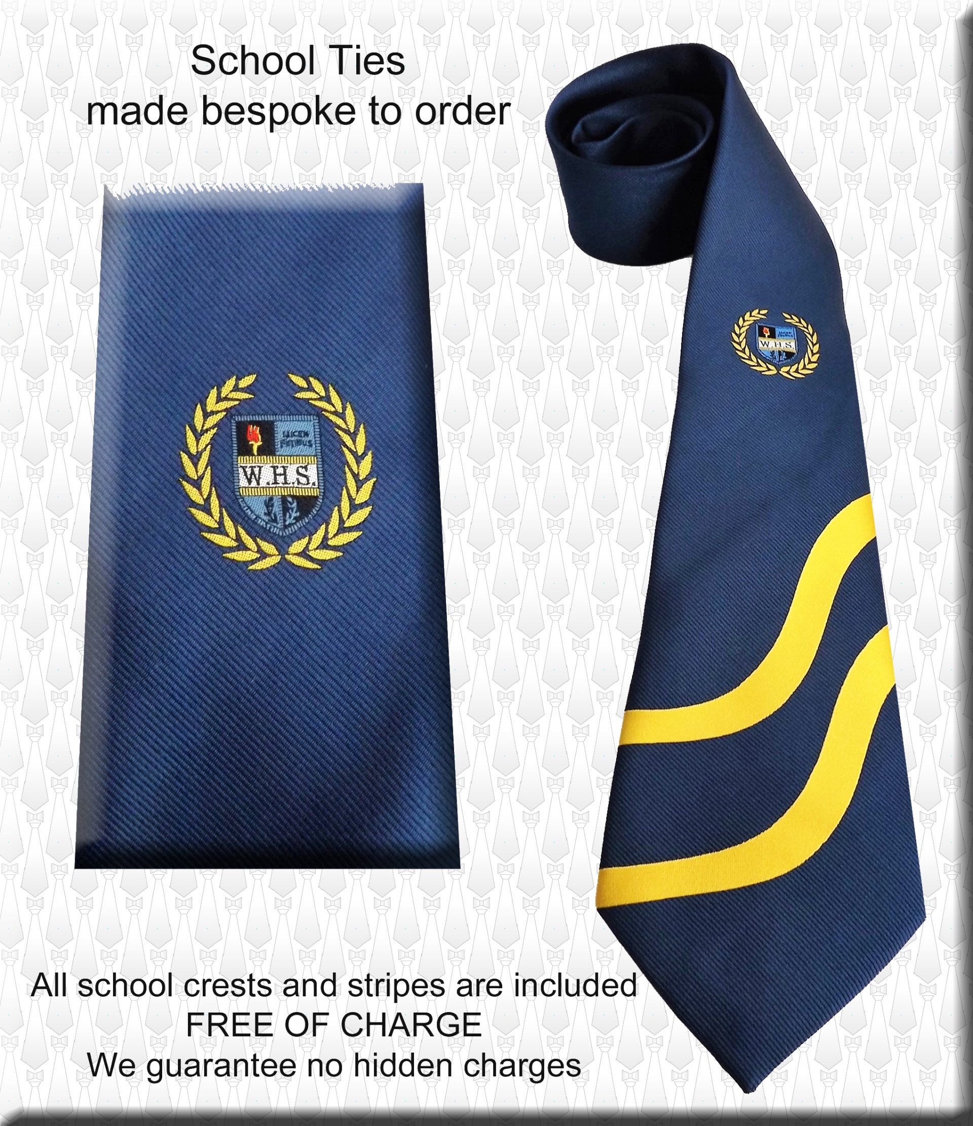 School ties with free logos & colour changes,
