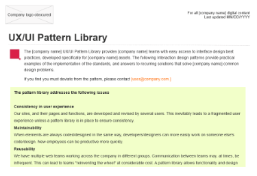 Thumbnail of the UX/UI pattern library for Ricoh-USA