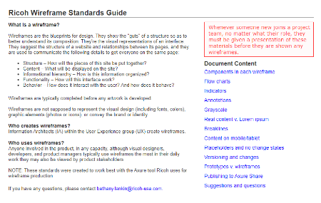 Thumbnail of Introduction page for the wireframe standards guide