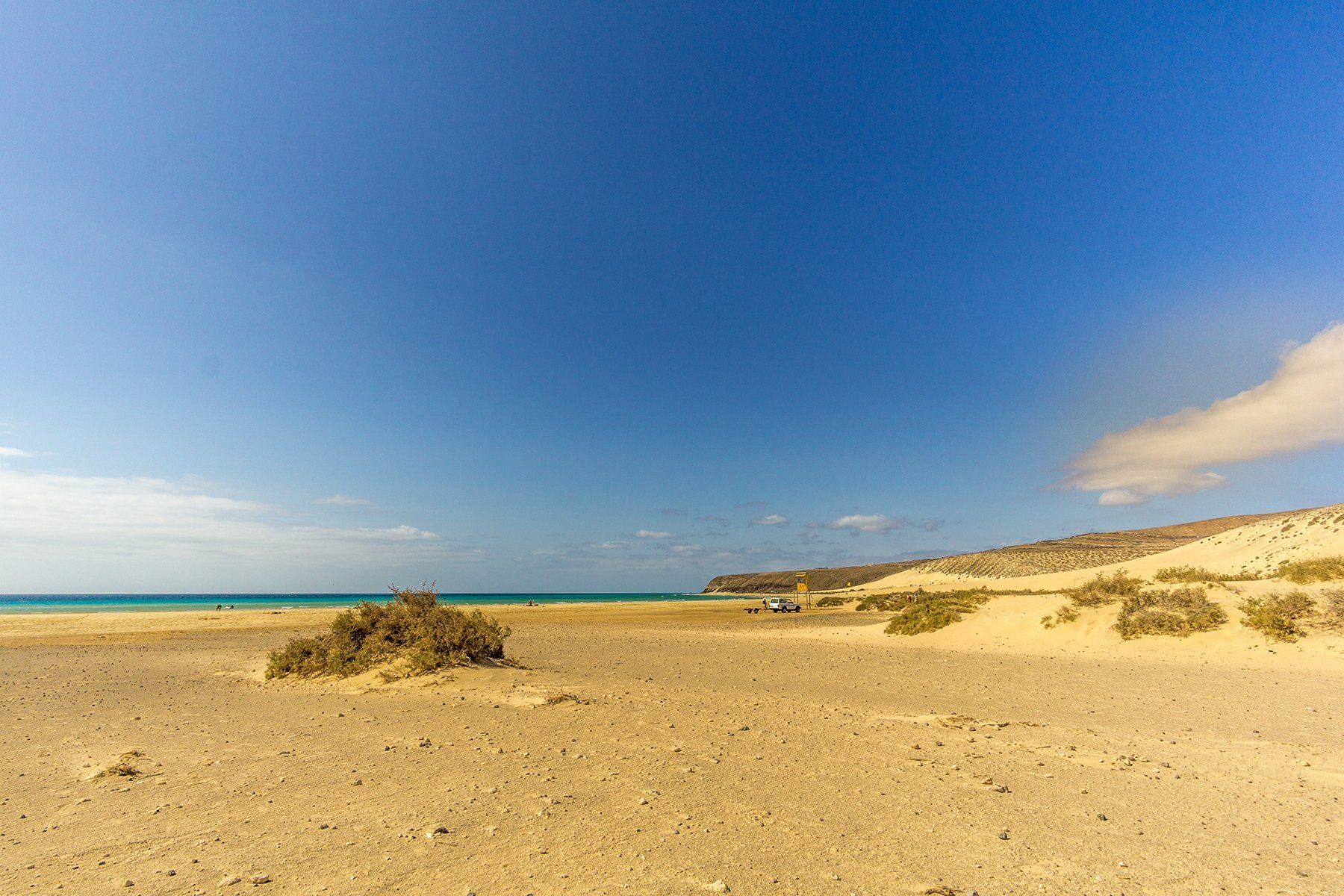 Sand und blaues Wasser, soweit das Auge reicht - Risco del Paso