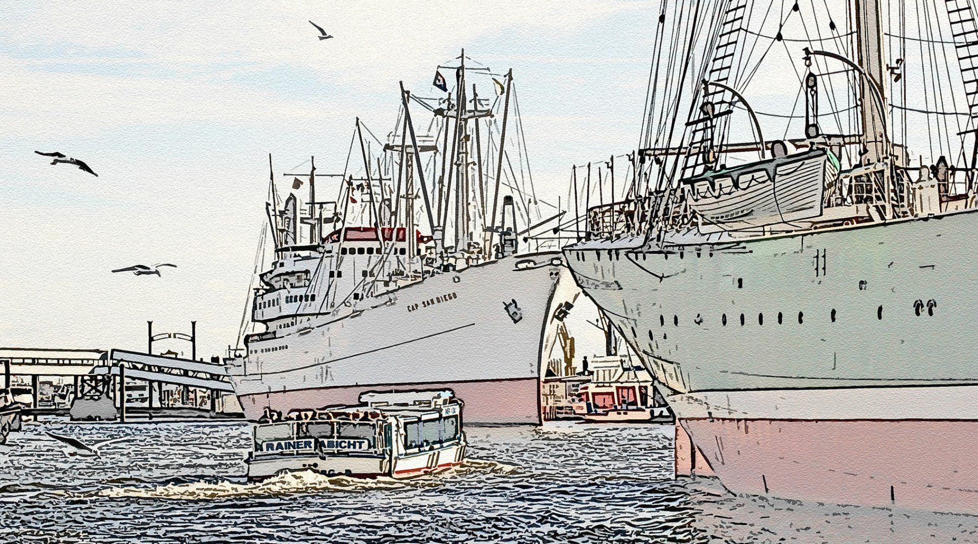 Schiffe im Hamburger Hafen