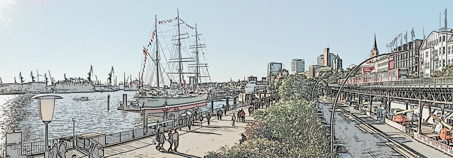 Segelschiff im Hamburger Hafen