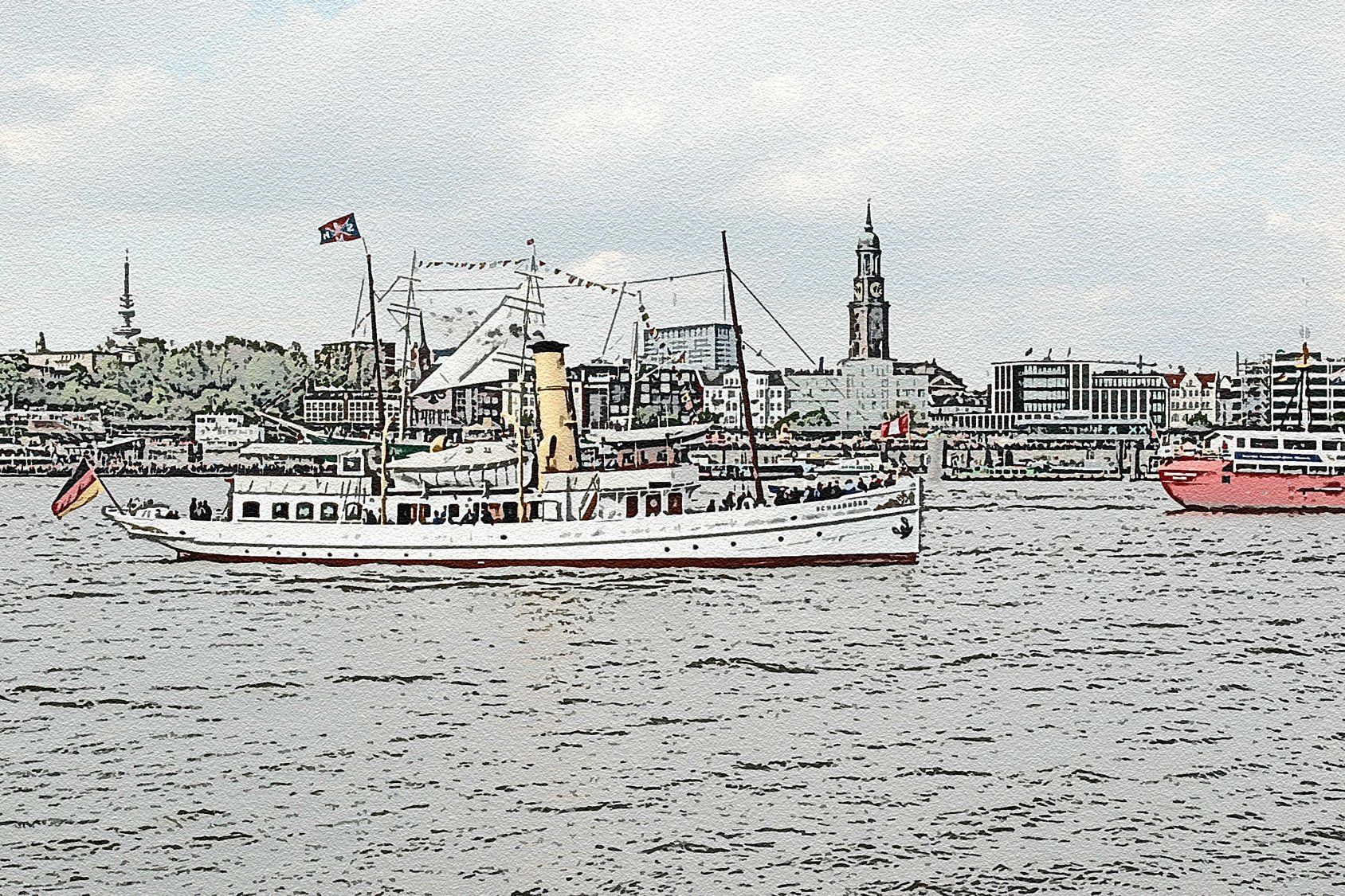 Historische Schiffe im Hamburger Hafen