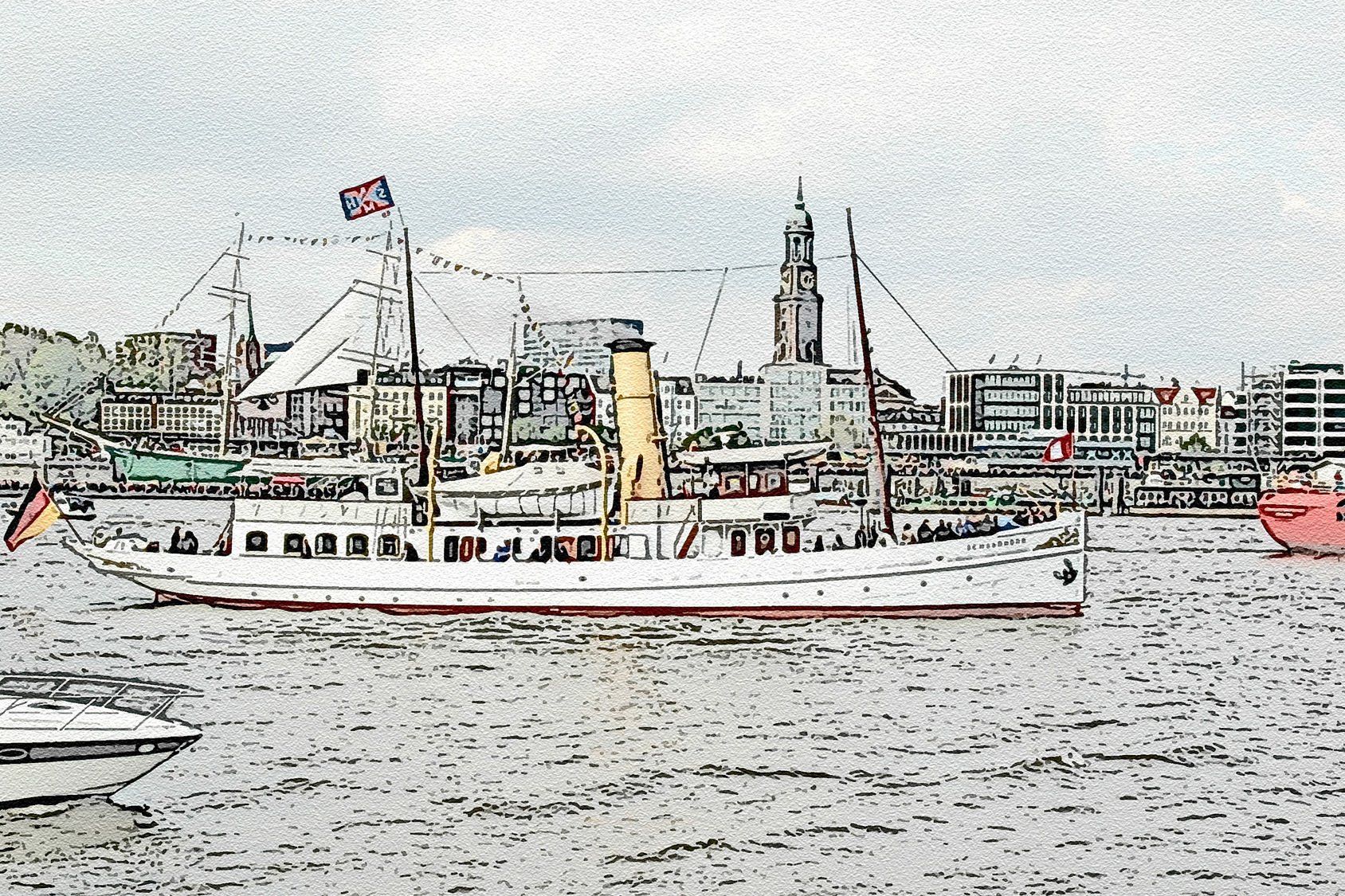 Historische Schiffe im Hamburger Hafen