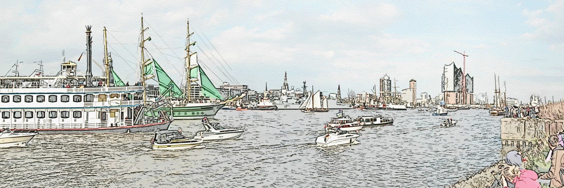 Historische Schiffe im Hamburger Hafen