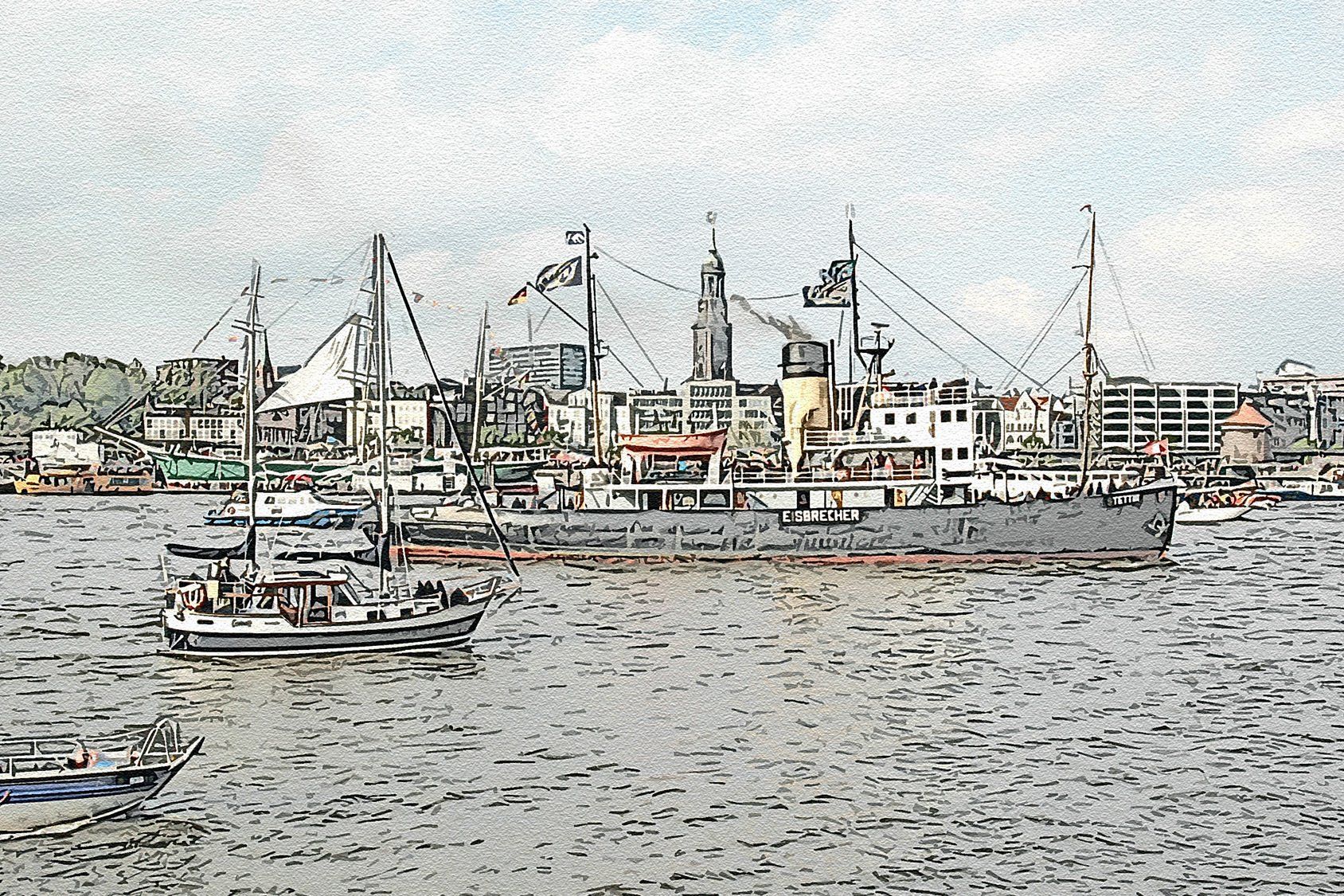 Historische Schiffe im Hamburger Hafen