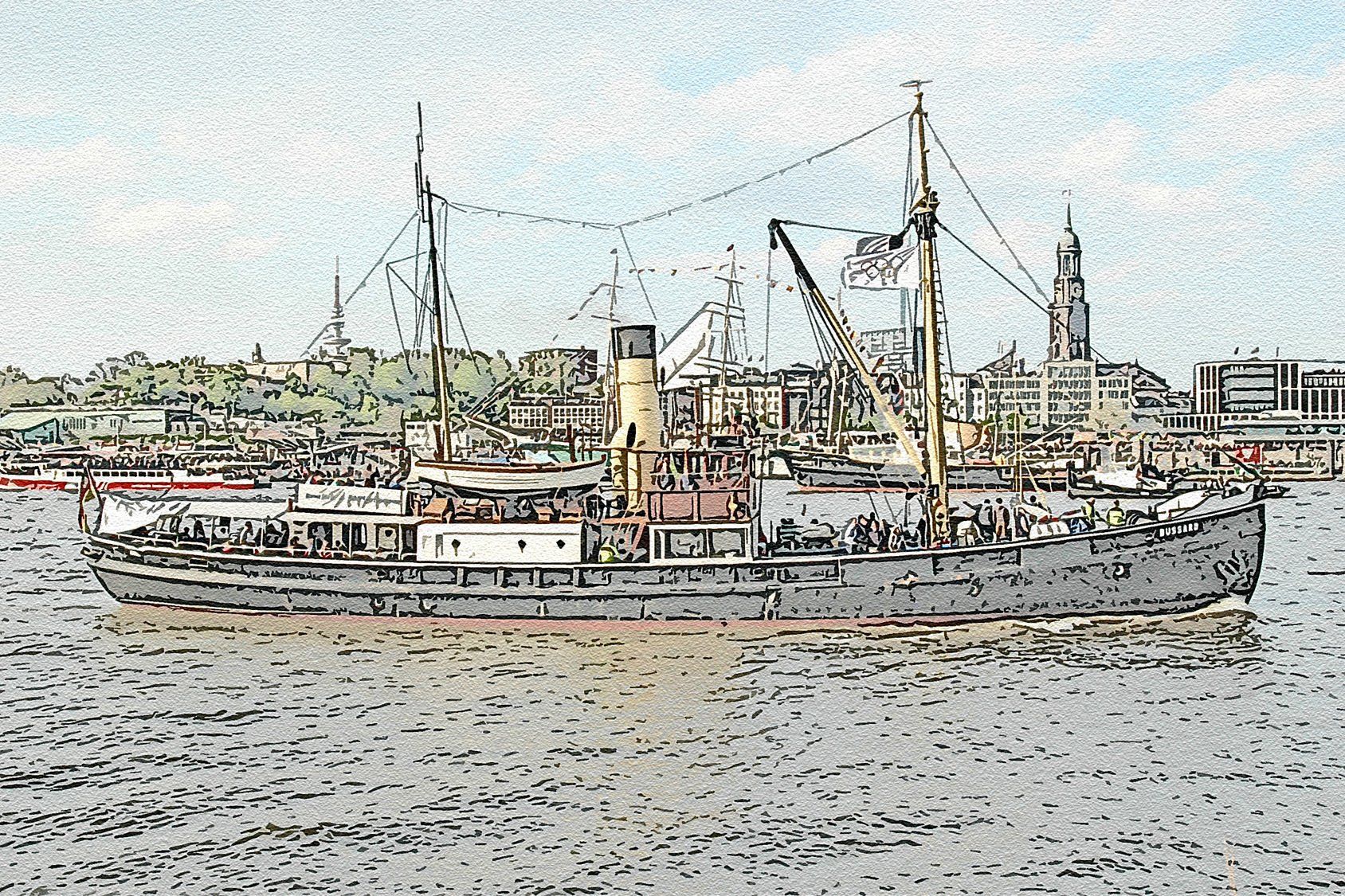 Historische Schiffe im Hamburger Hafen